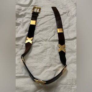 Suzi Roher Black and Brown Belt with Gold Detailing